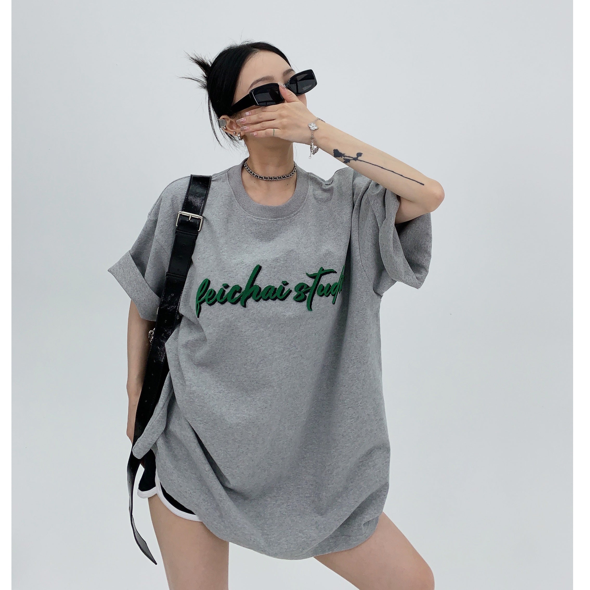 Three-dimensional Embroidered Oversize T-Shirt MW9089