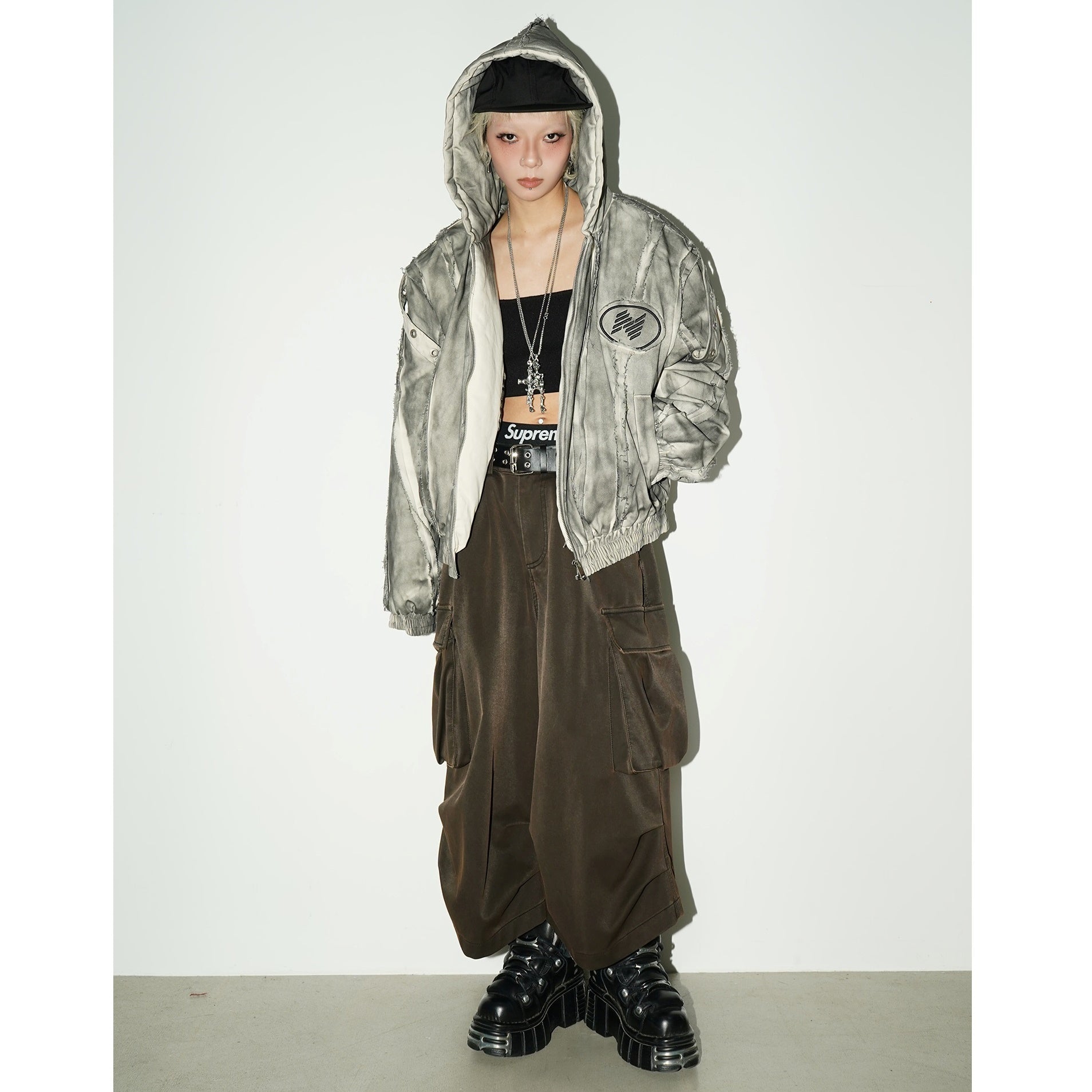 Spray Dirty Structure Loose Hooded Jacket MW9706