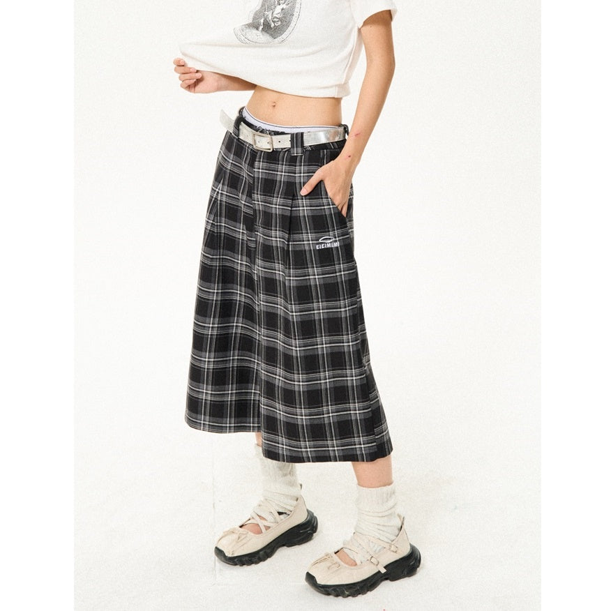 Retro Contrast Plaid Casual Cropped Pants YS7001