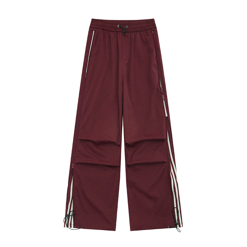 Side Zipper Line Design Parachute Pants MW10105