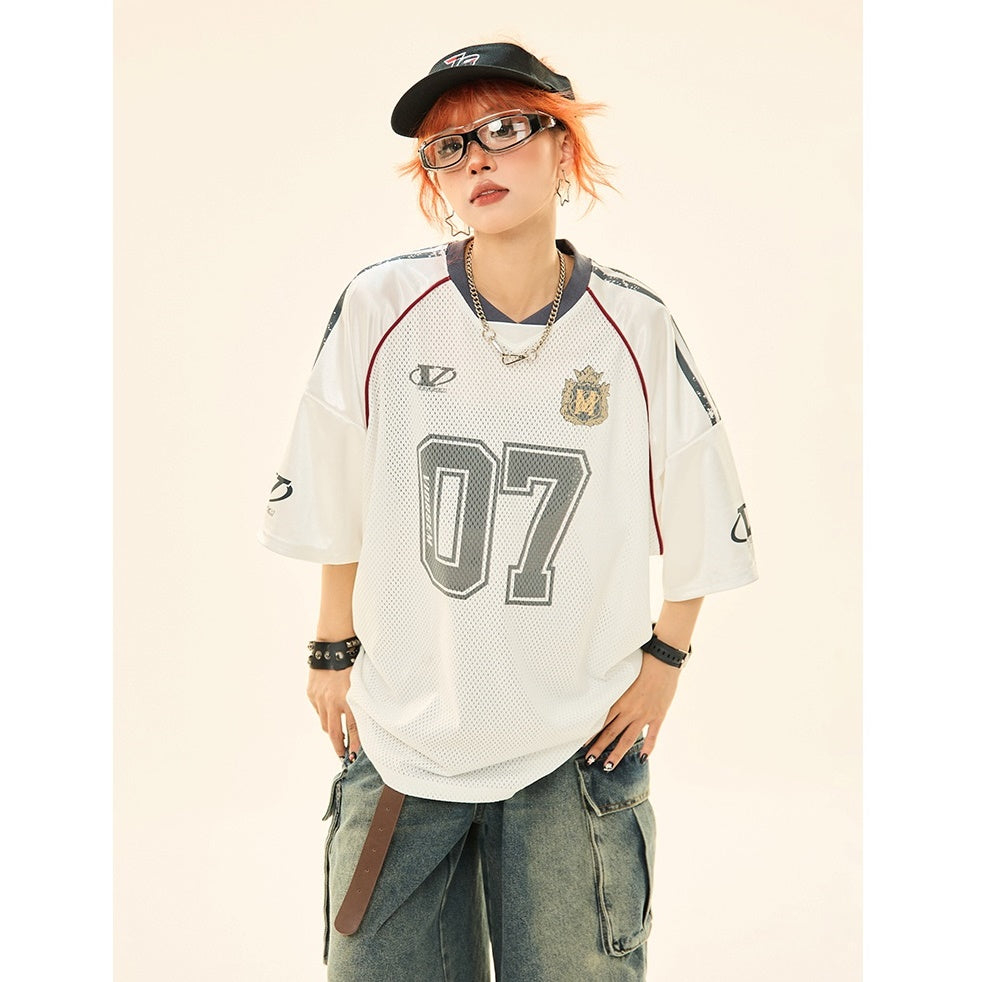 Football Jersey Design Mesh Switching T-shirt MW9270