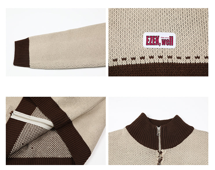 zipper knit cardigan EZ076