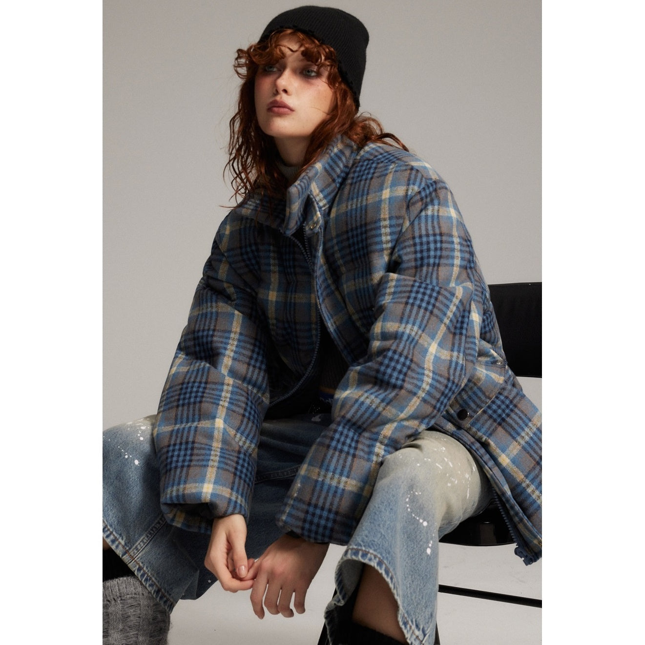 Vintage Plaid Padded Jacket MW9731