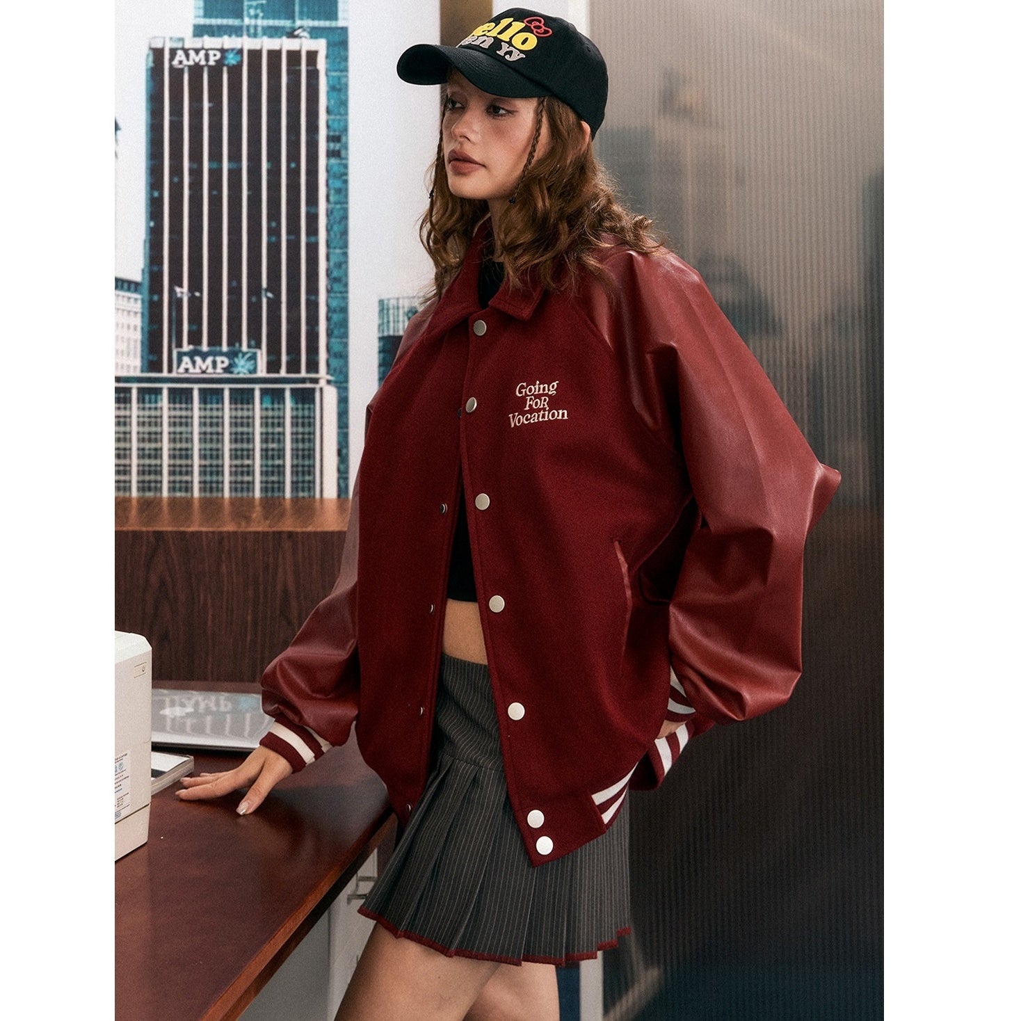 Baseball Style Retro PU Leather Jacket EZ166