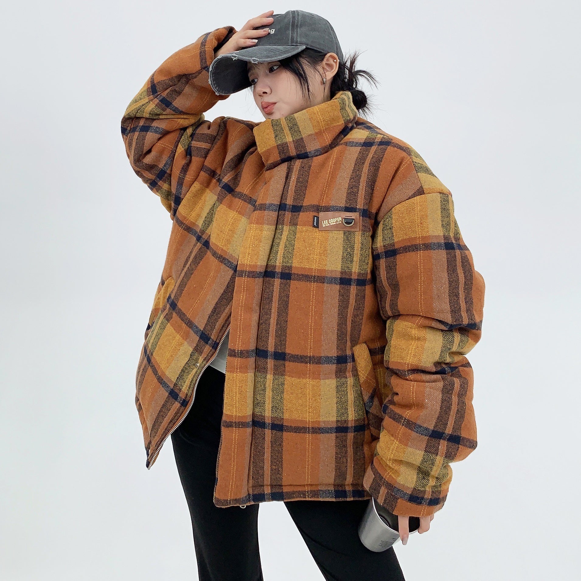 Retro Plaid Thickened Short Padded Jacket MW9691