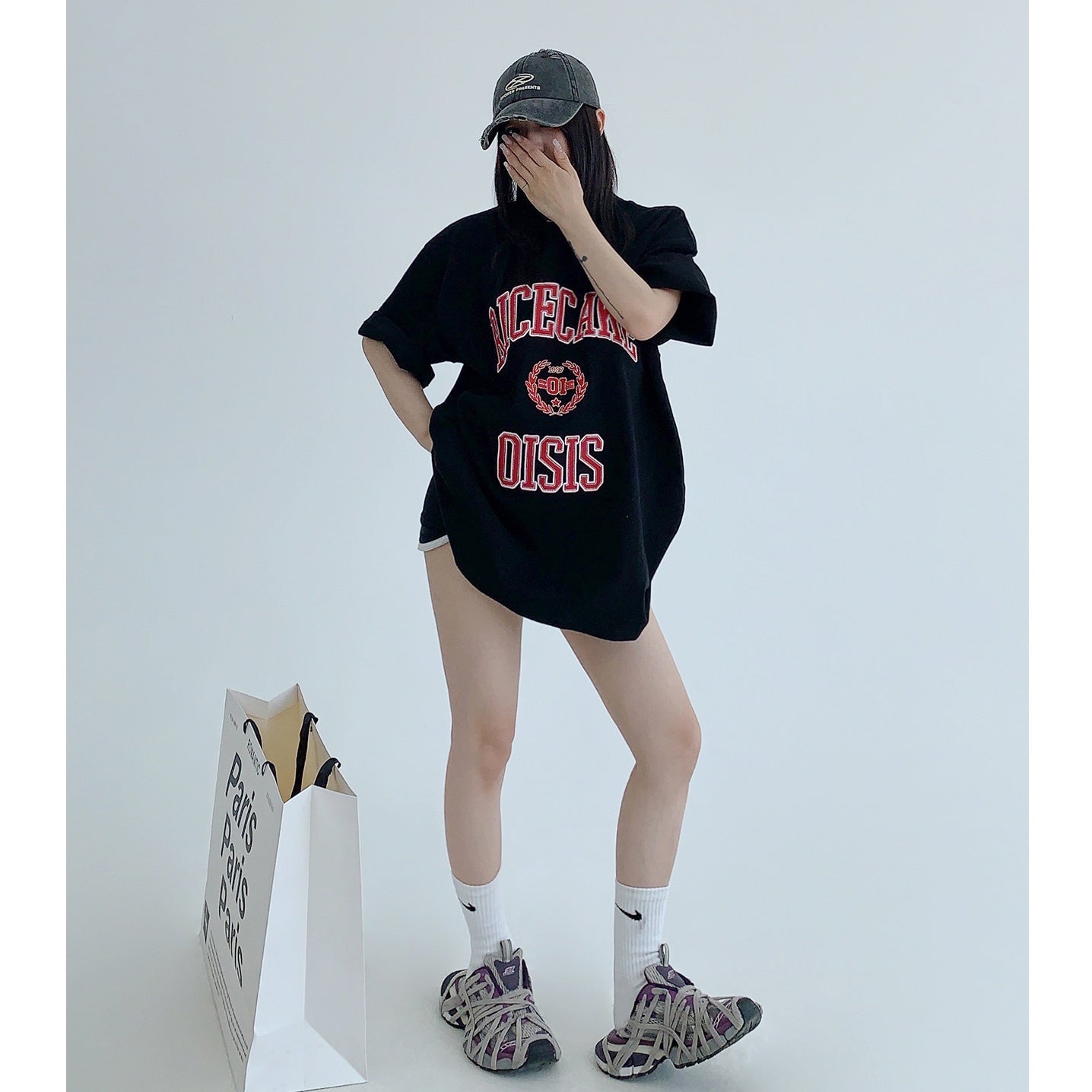 Patch Embroidery Oversize T-shirt MW10069