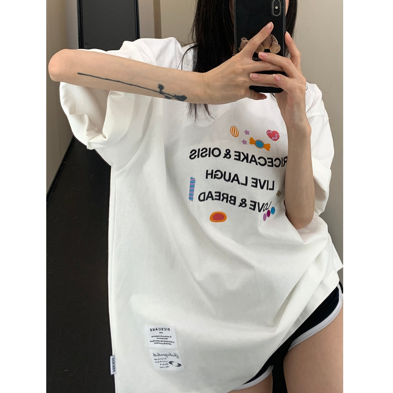 Pop Candy Letter Embroidery T-shirt MW9257
