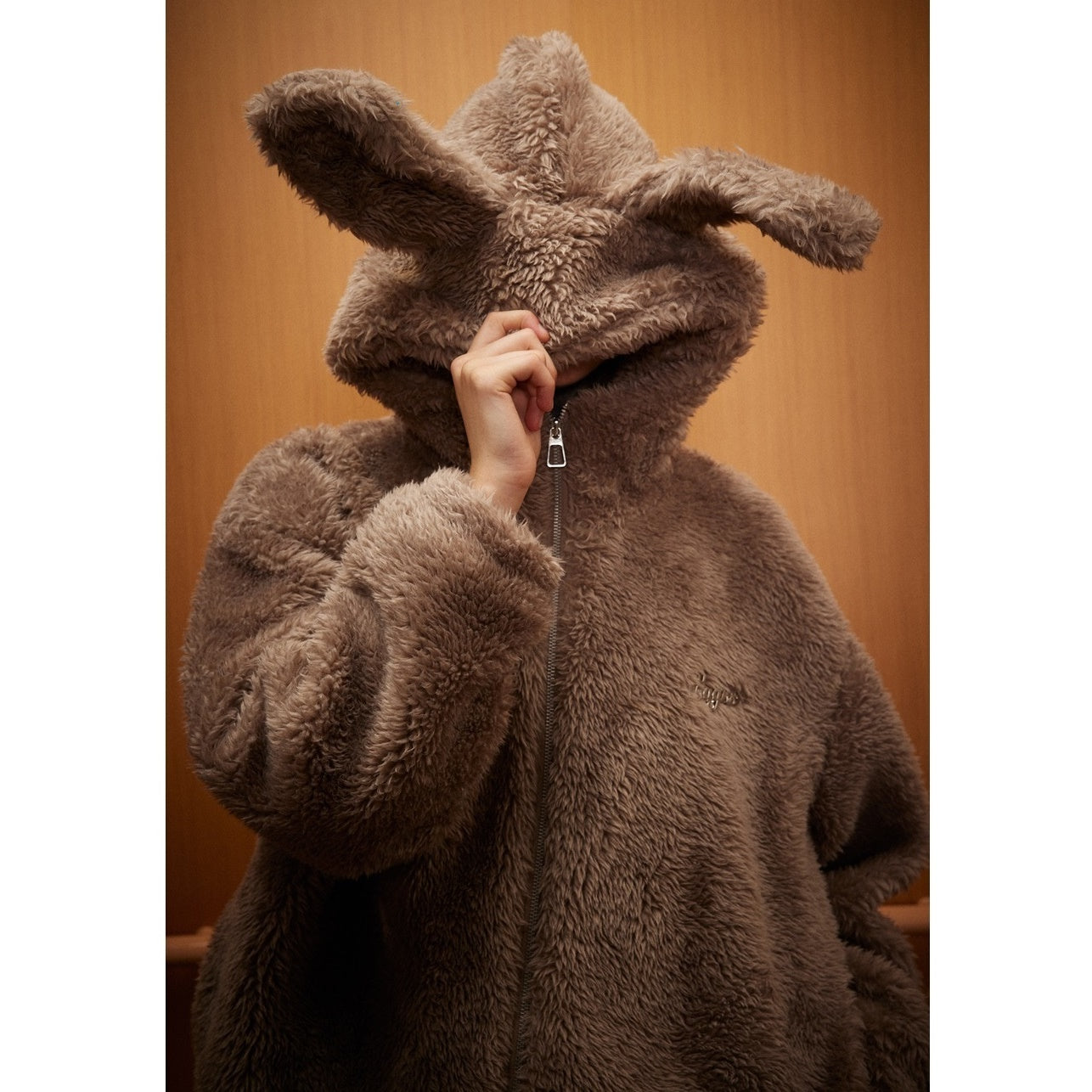 Cute Bunny Ears Hooded Fleece Jacket SP7002