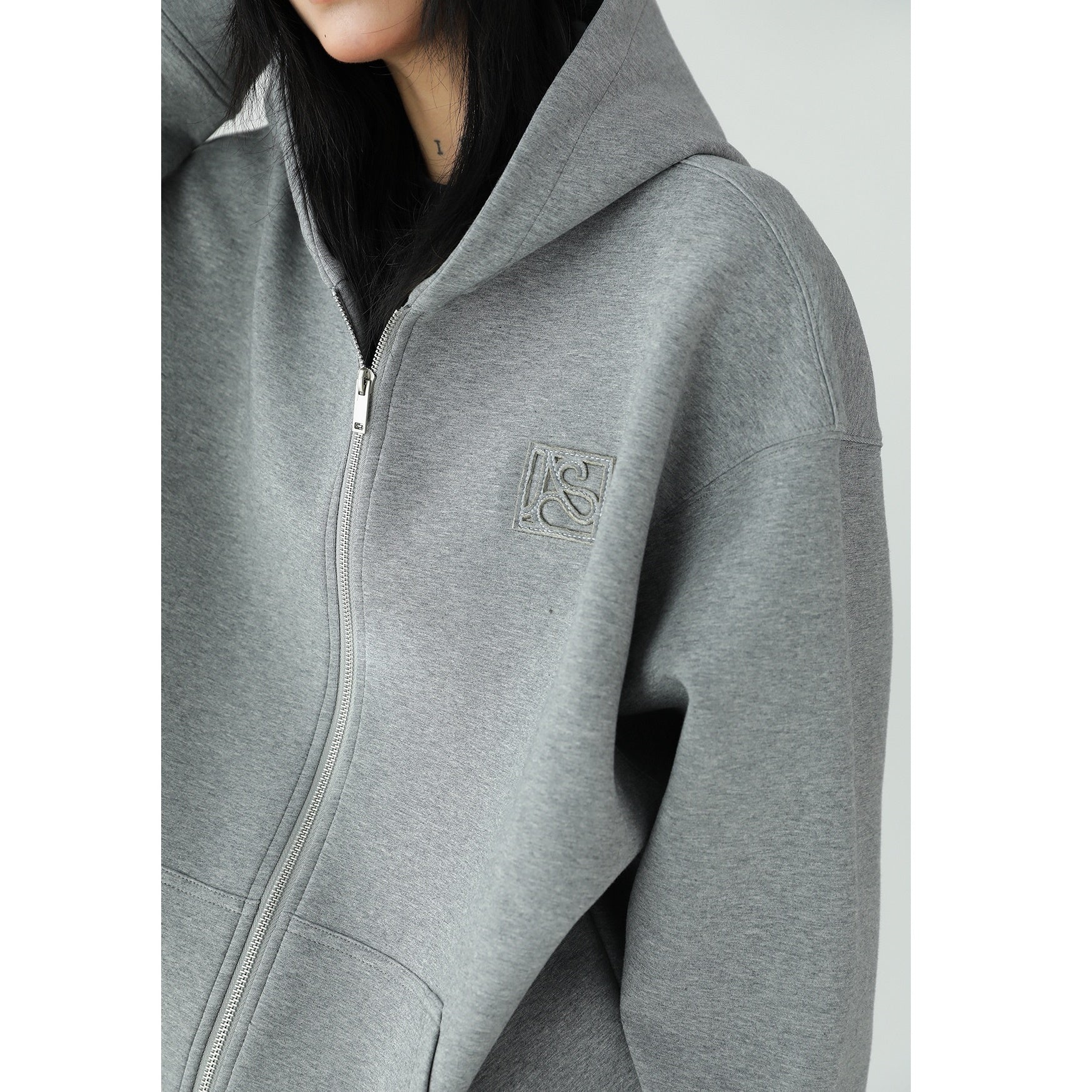 Simple Zip-Up Hooded Sweat Jacket AC7079