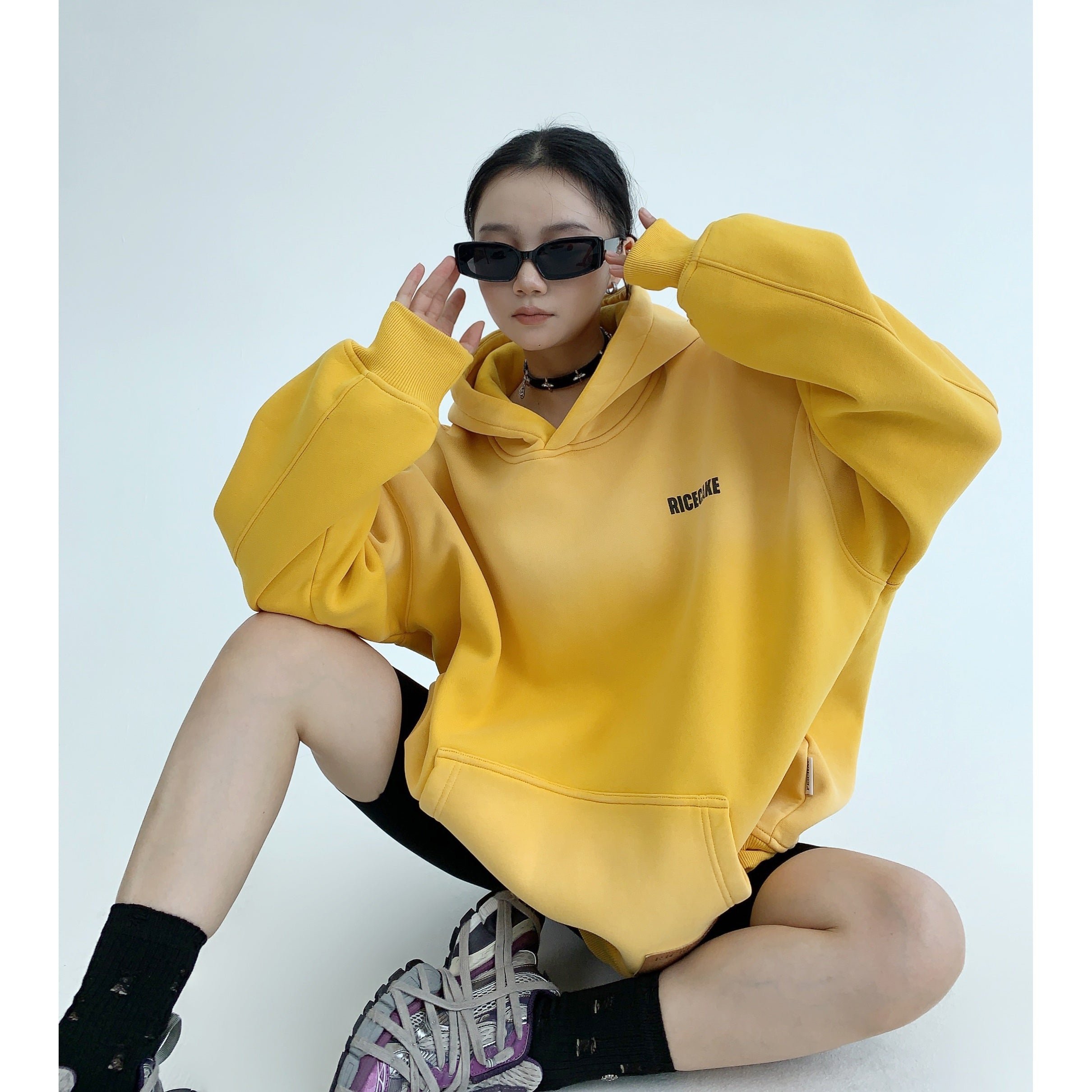 Gradient Simple Letter Oversize Hoodie MW9511