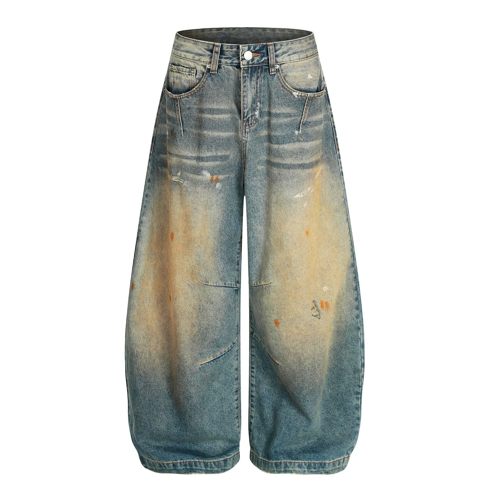 ユーズド加工ワイドバギーデニムパンツ MW10406