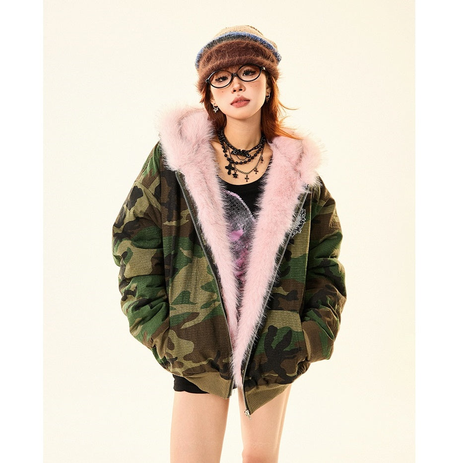 Reversible Fur Liner Hooded Jacket MW9699