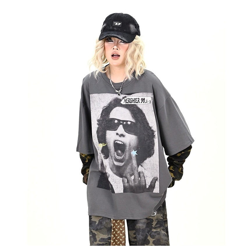 Print Camouflage Long Sleeve T-shirt MW9945