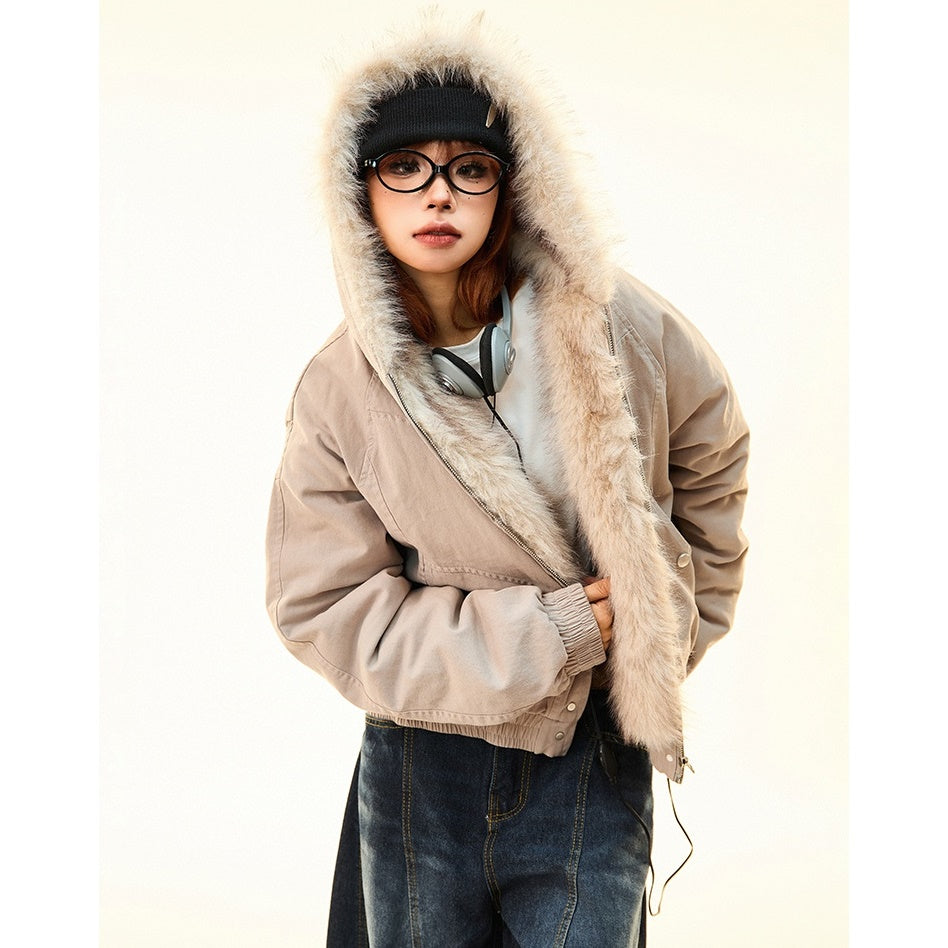 Fur Collar Warm Hooded Quilting Jacket MW9698