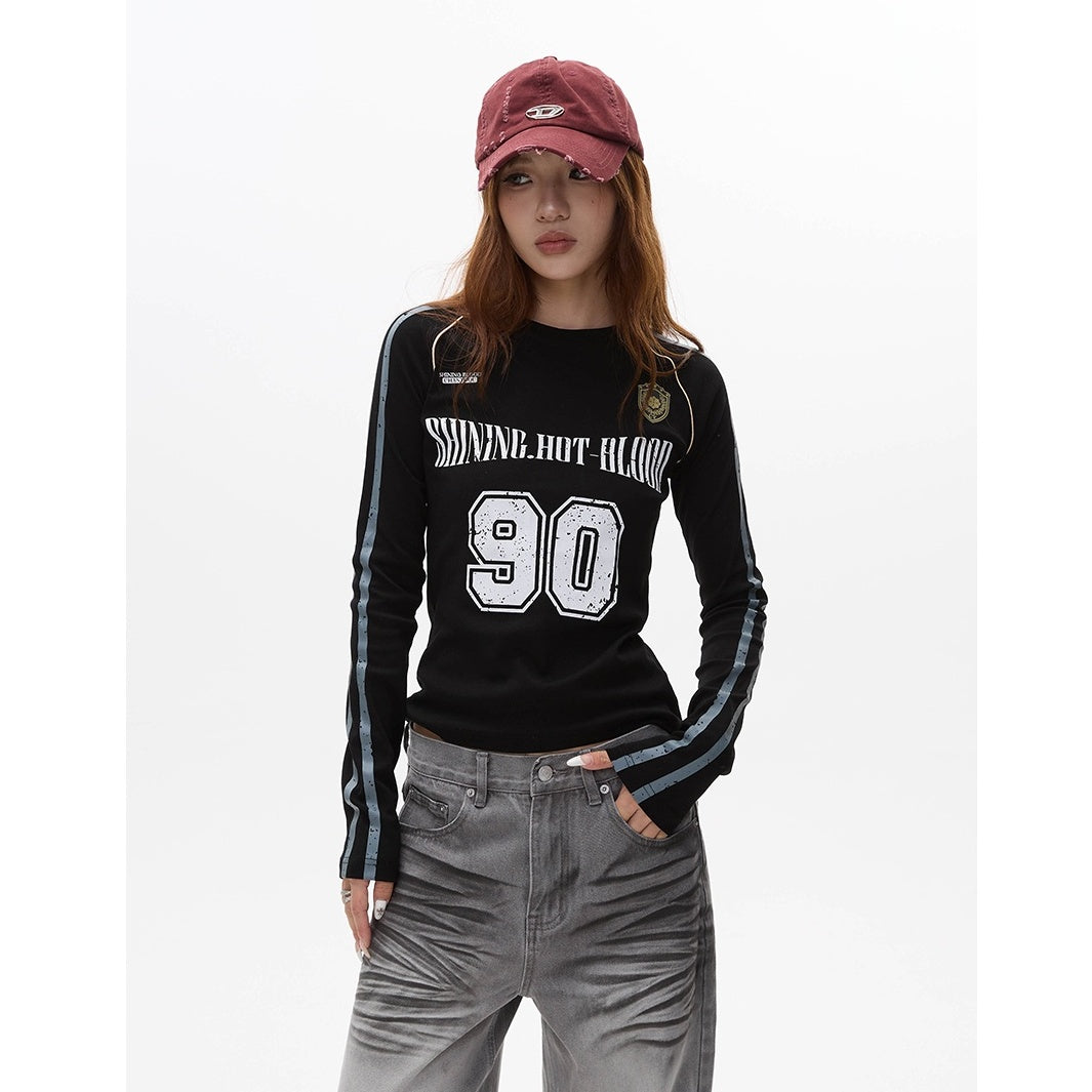 Number Logo Slim Long Sleeve T-shirt MW10106