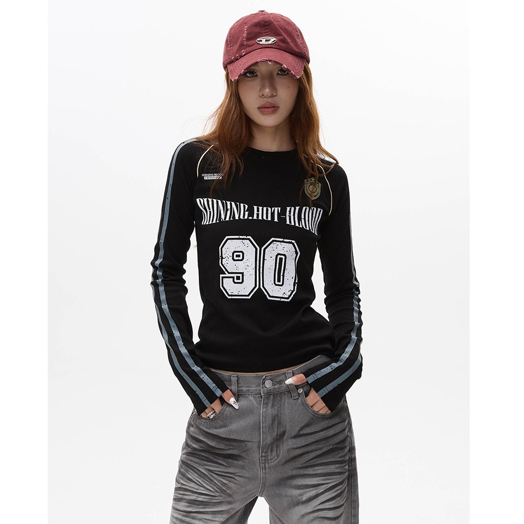Number Logo Slim Long Sleeve T-shirt MW10106