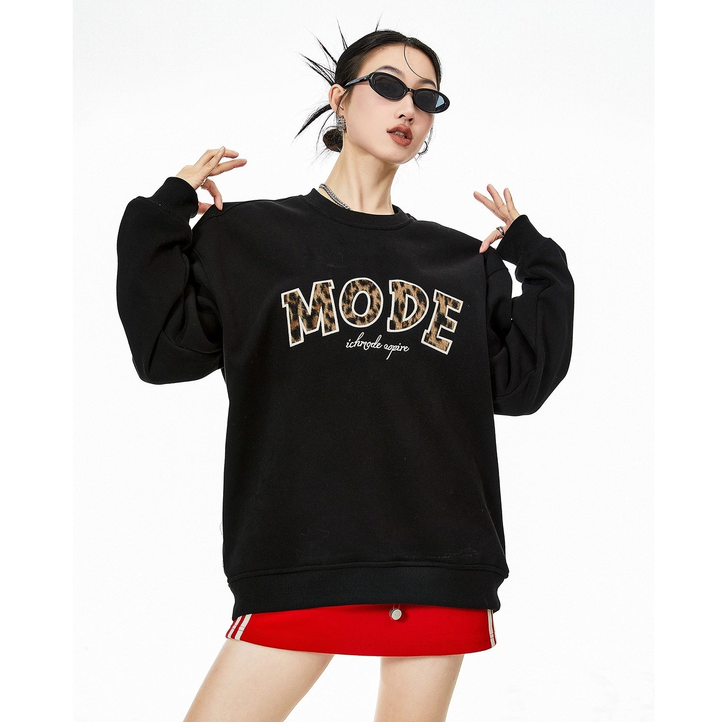 Leopard Letter Loose Sweat IC9005