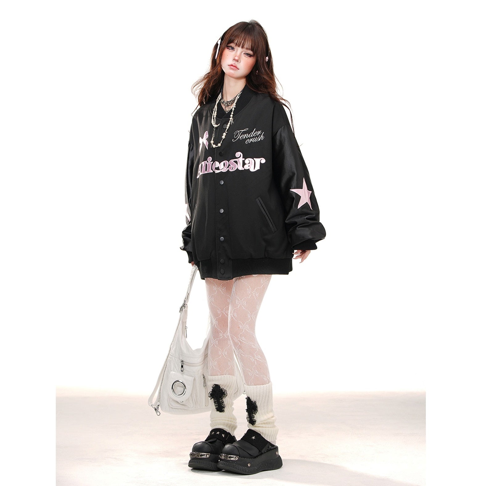 Girly Oversize Baseball Jacket KK2004