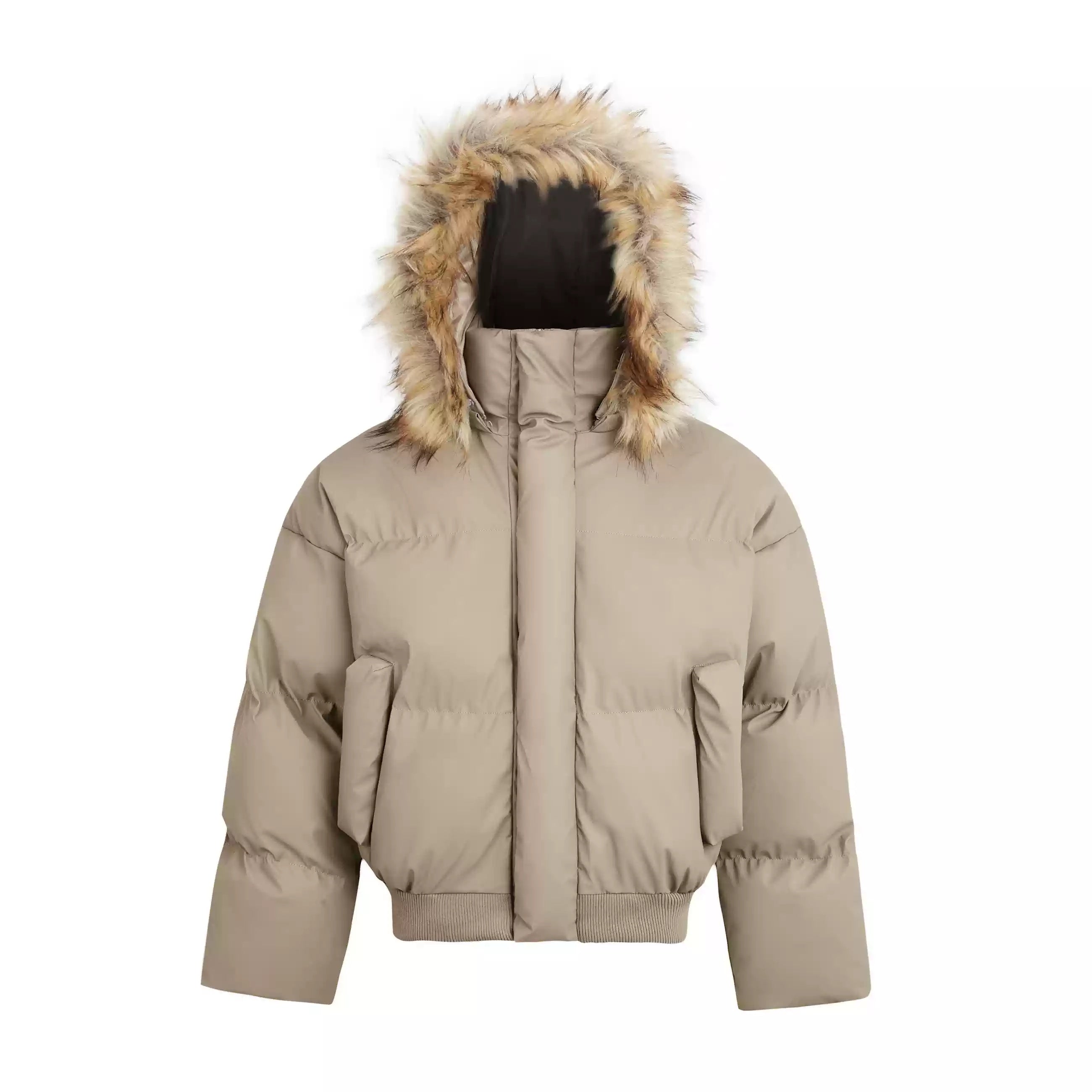 Fur Collar Hooded Short Padded Jacket EZ222