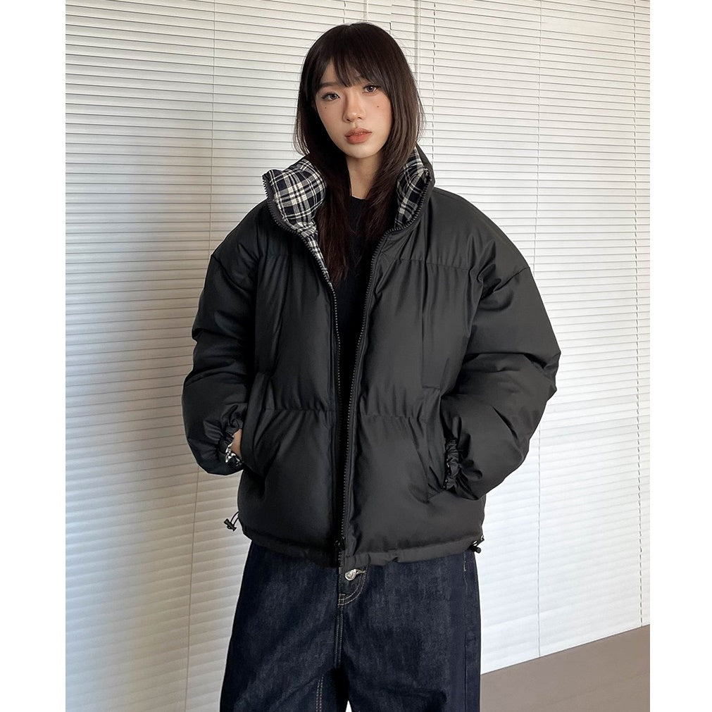 Retro Reversible Plaid Padded Jacket MW9746