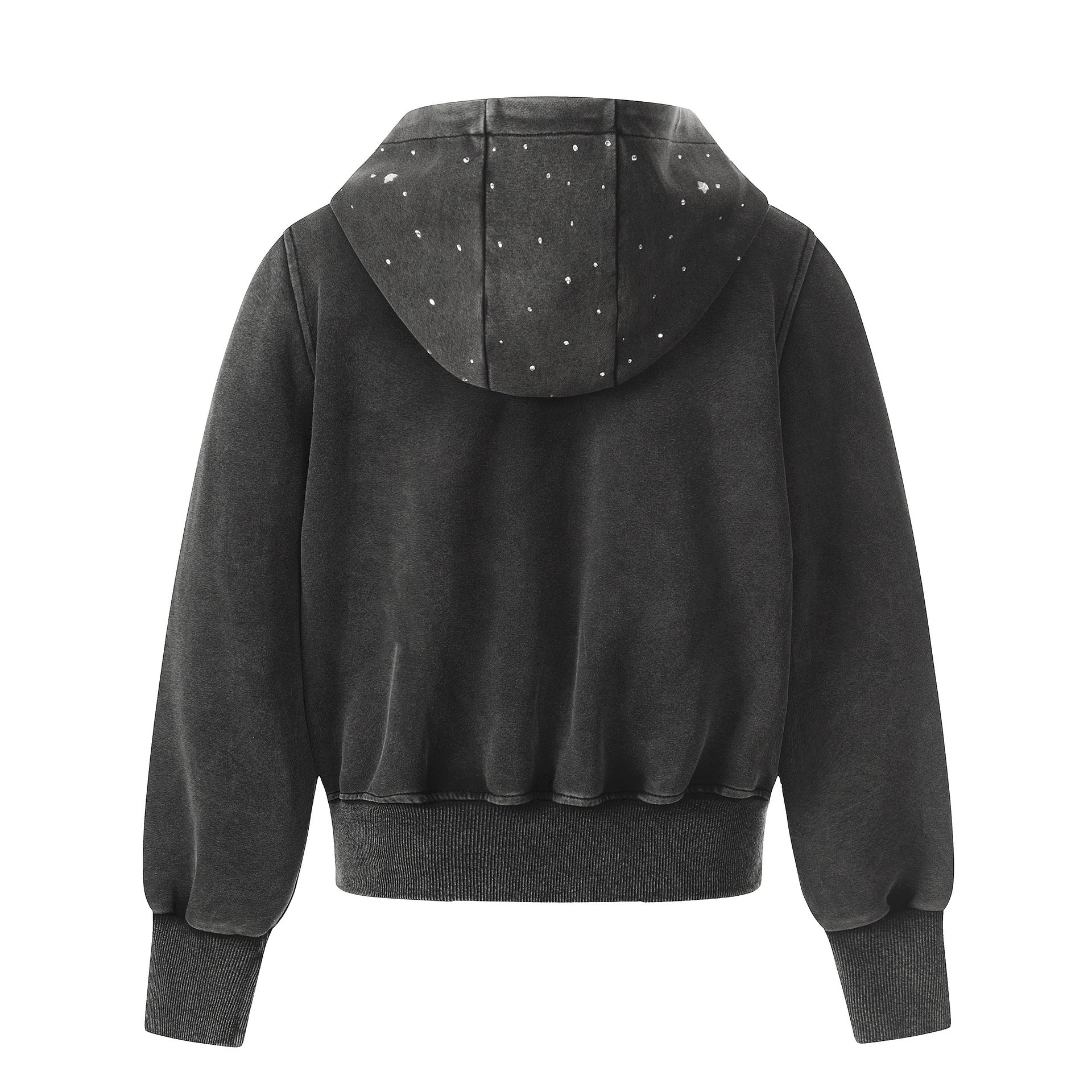 Rhinestone Star Decoration Hooded Parka MW10387