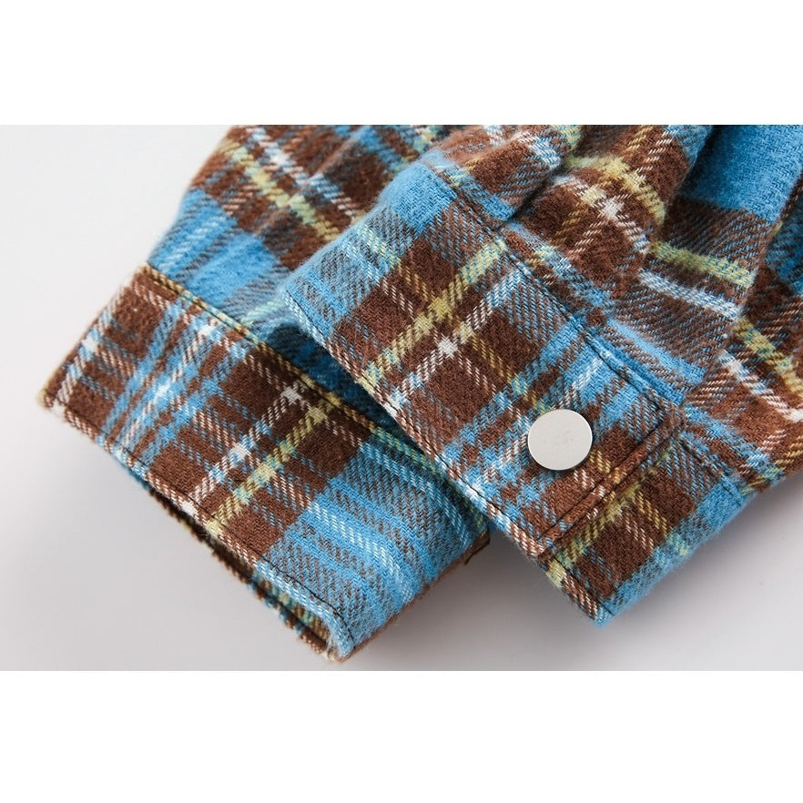 Retro Hooded Plaid Casual Shirt BX004