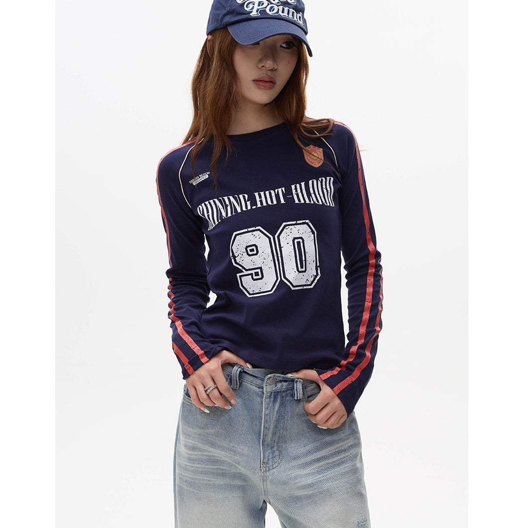 Number Logo Slim Long Sleeve T-shirt MW10106