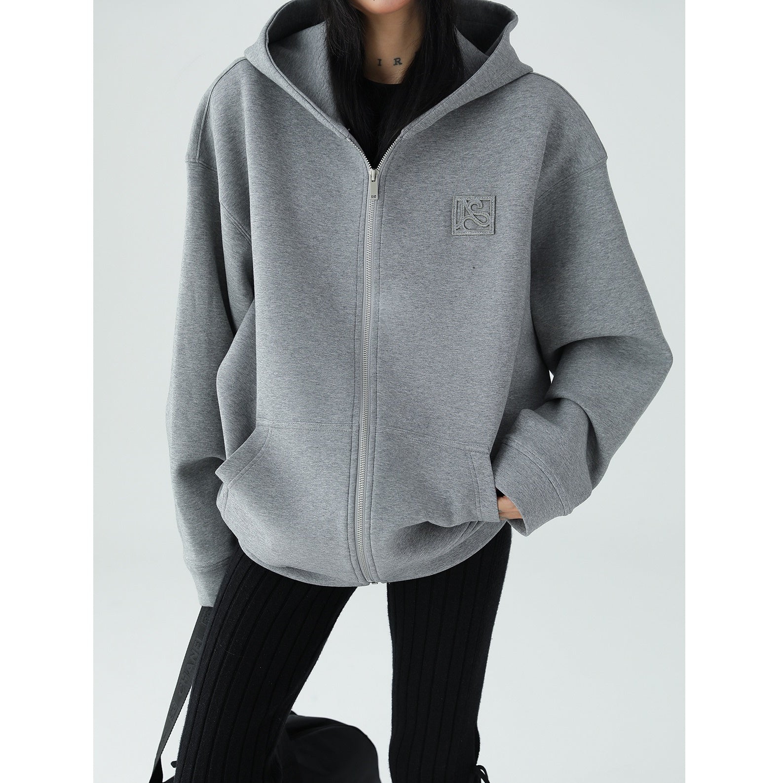 Simple Zip-Up Hooded Sweat Jacket AC7079