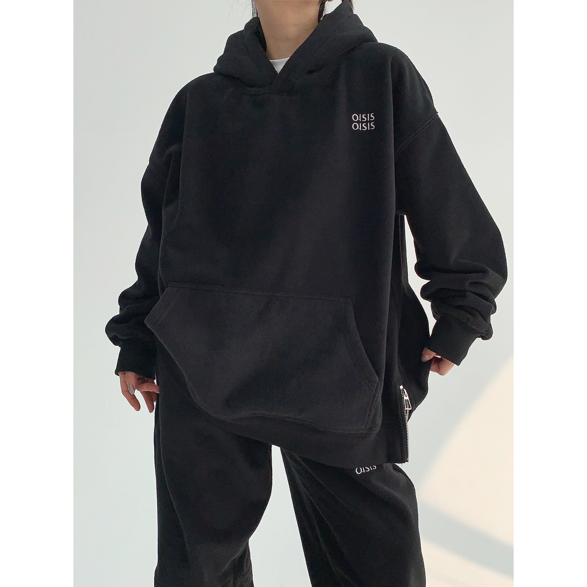 【上下別売り】Embroidery Fleece Loose Hoodie & Pants MW9631