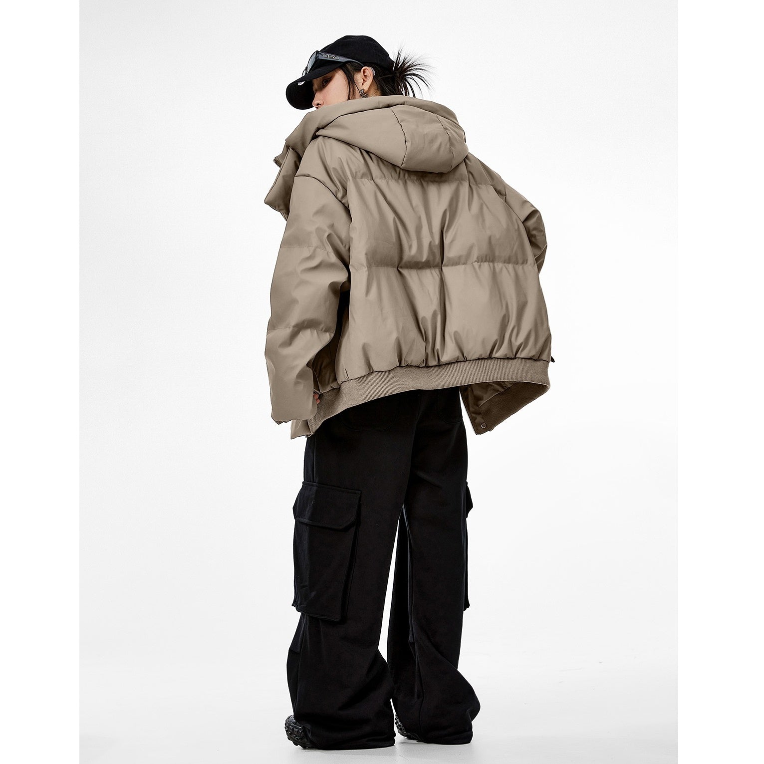 High Neck Hooded Down Jacket MW9666