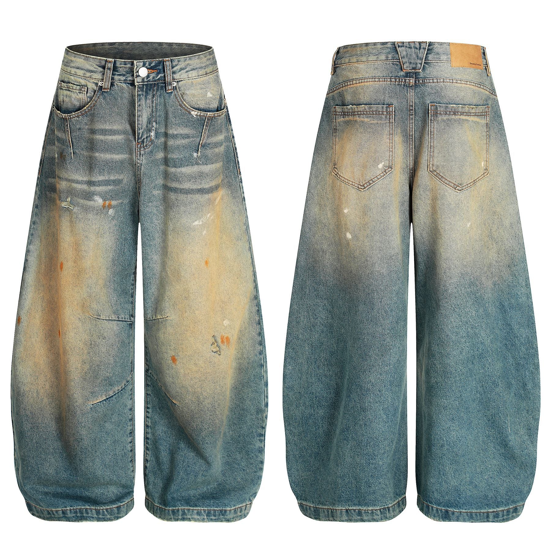 ユーズド加工ワイドバギーデニムパンツ MW10406