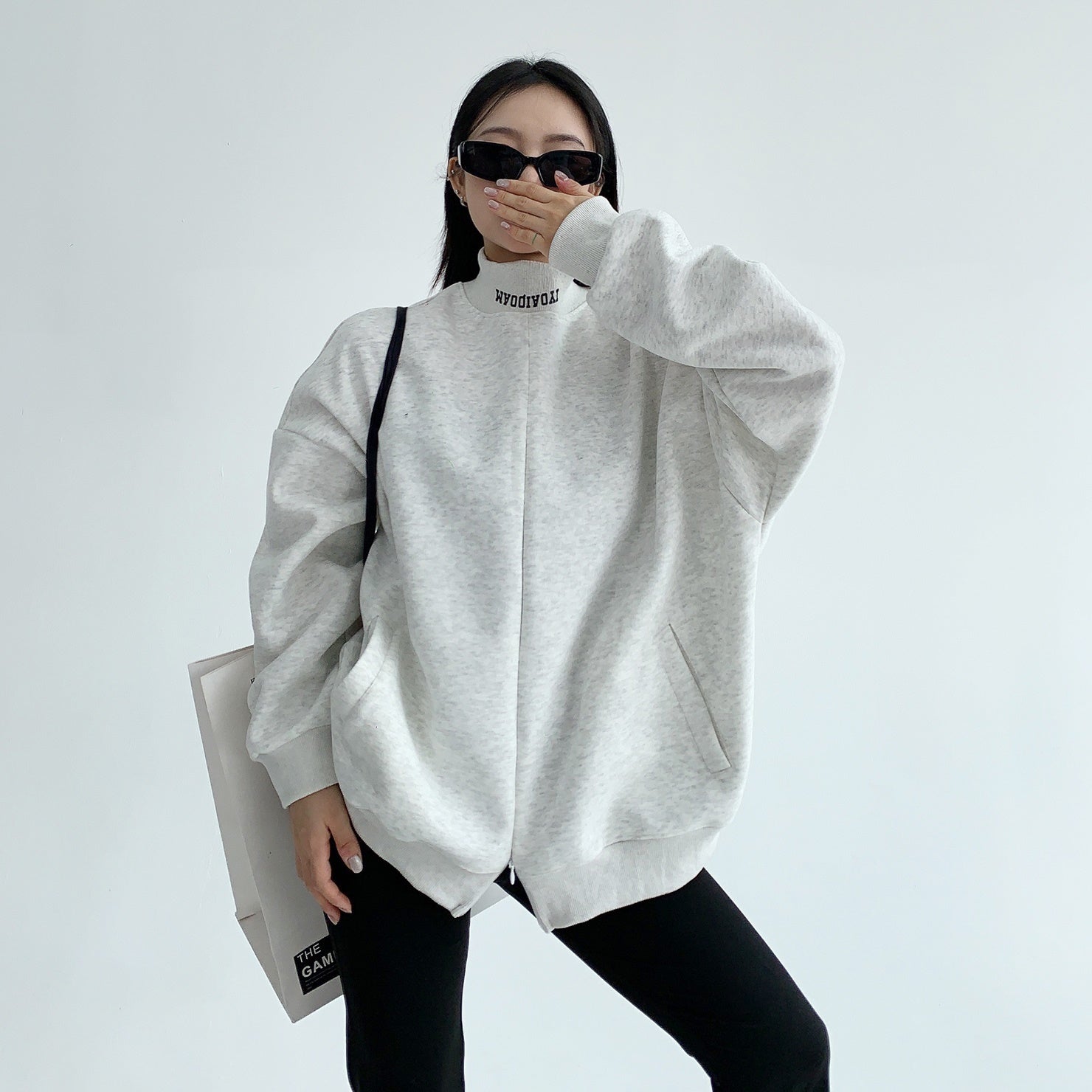 Bottle-neck Invisible Zipper Pullover Sweat MW9565