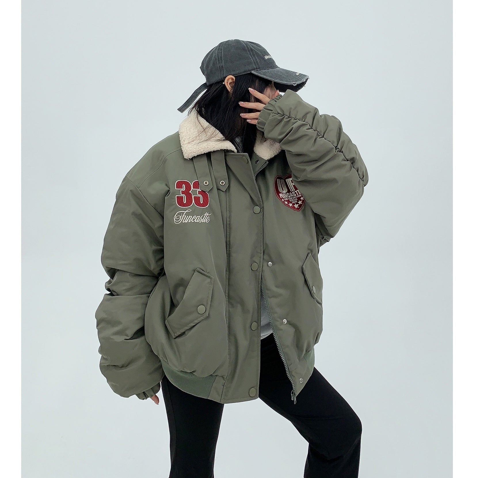 Retro Embroidery Flight Padded Blouson MW9791