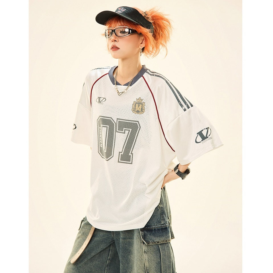 Football Jersey Design Mesh Switching T-shirt MW9270