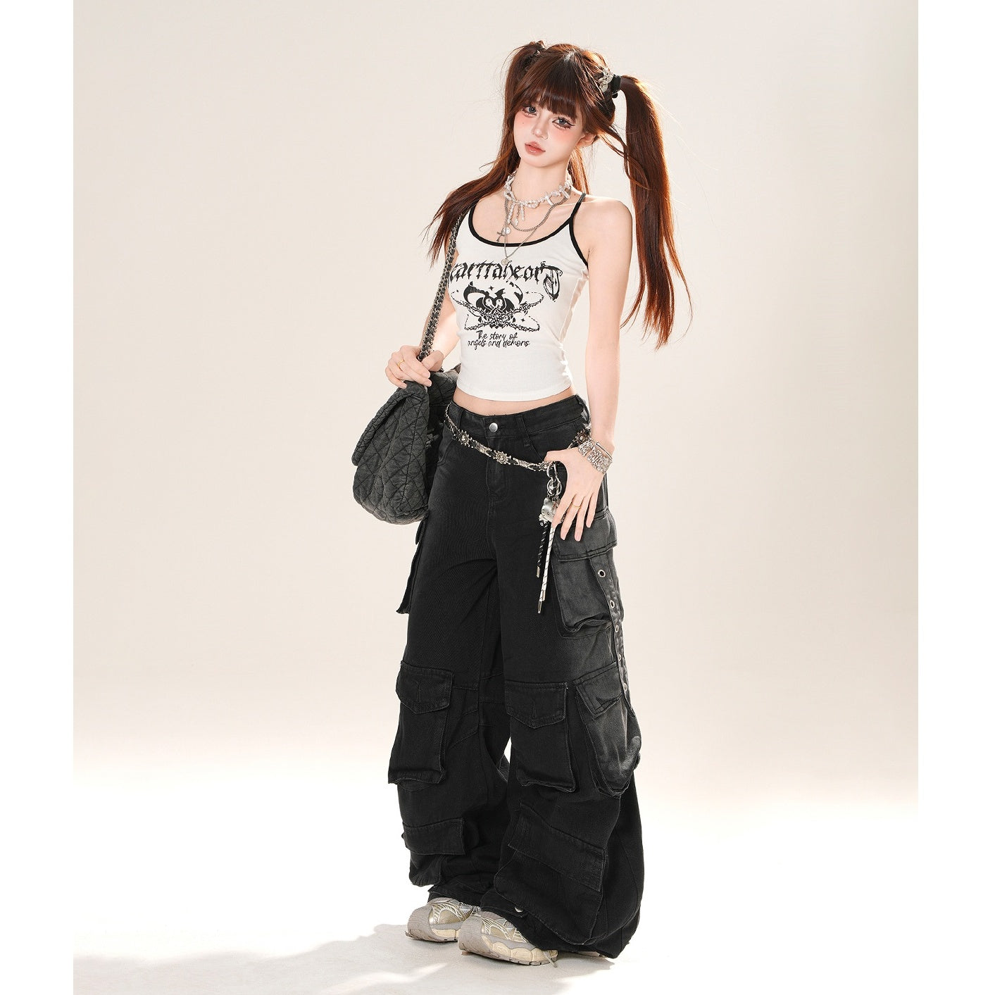 Wash Loose Work Cargo Jeans KK2037