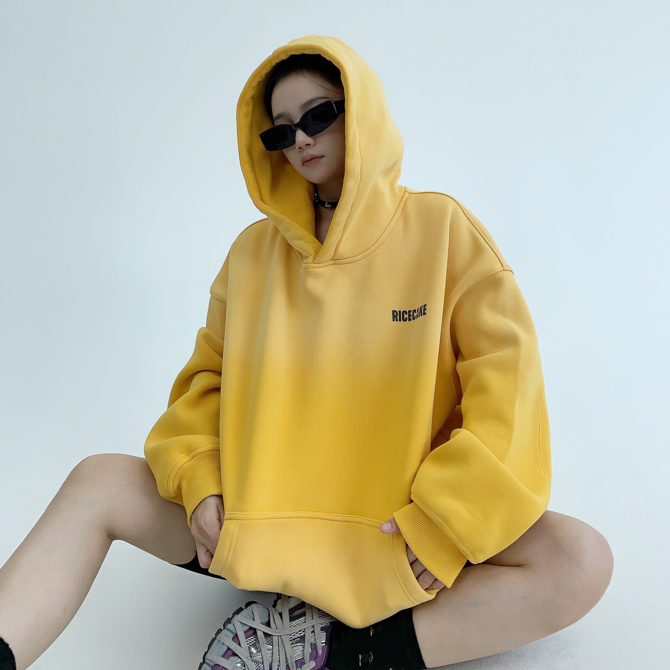 Gradient Simple Letter Oversize Hoodie MW9511