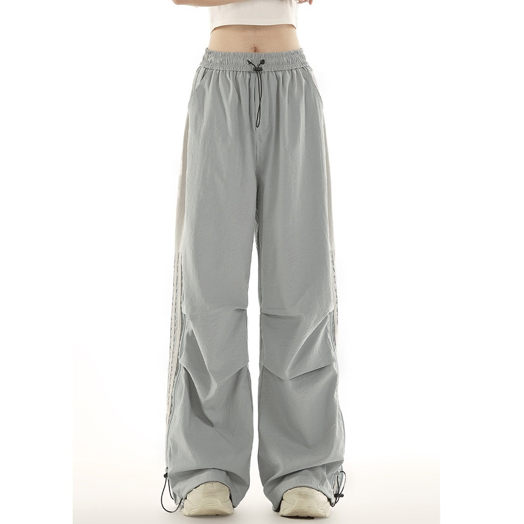 Side Zipper Line Design Parachute Pants MW10105