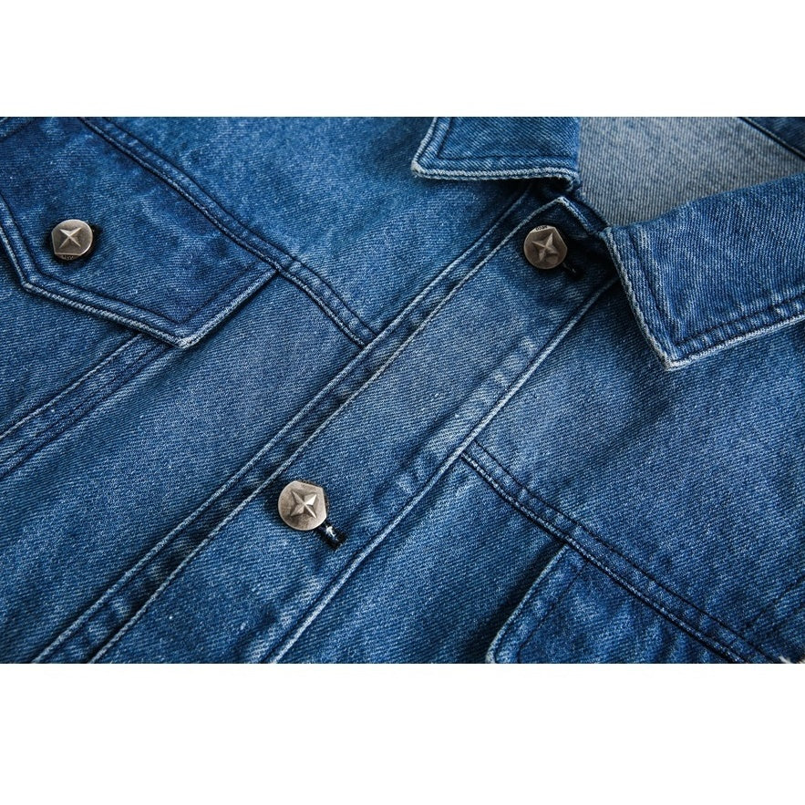 Irregular Stitching Loose Denim Jacket BX001