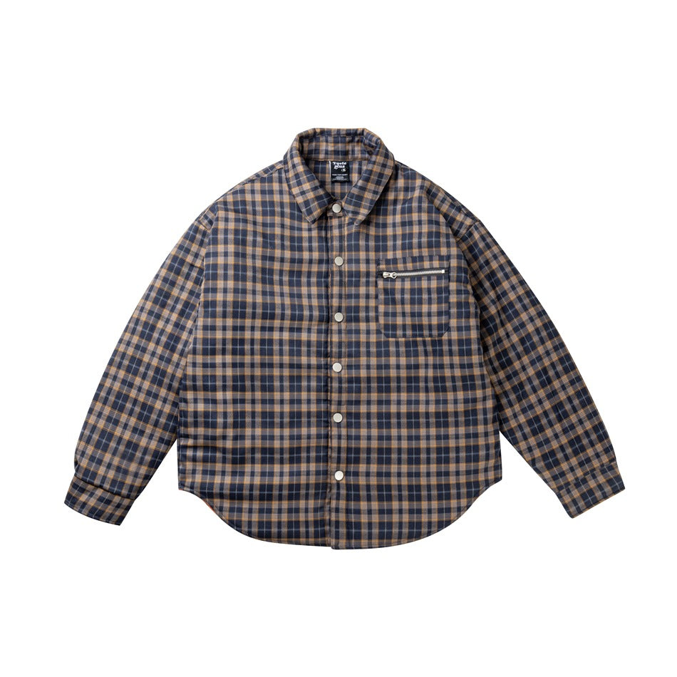 Work Quilting Check Shirt Jacket MW9575