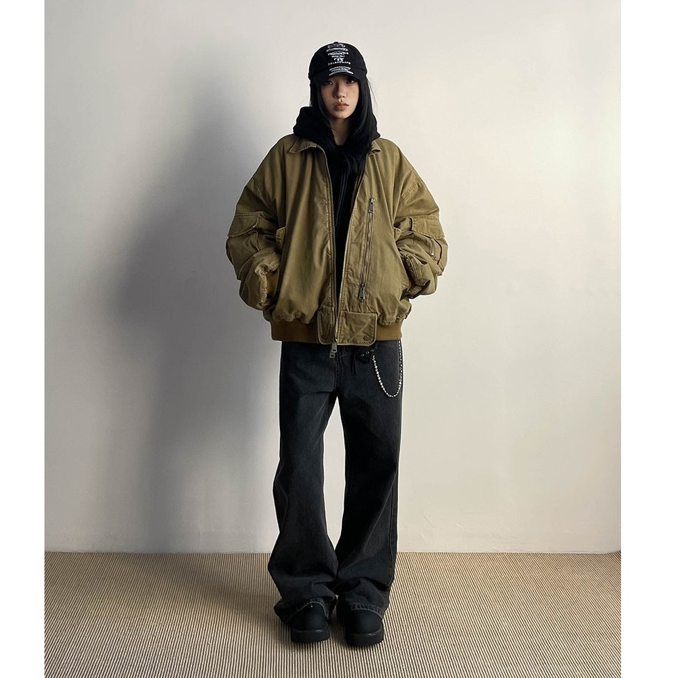 Duty Washed Short Wide Padded Jacket MW9722