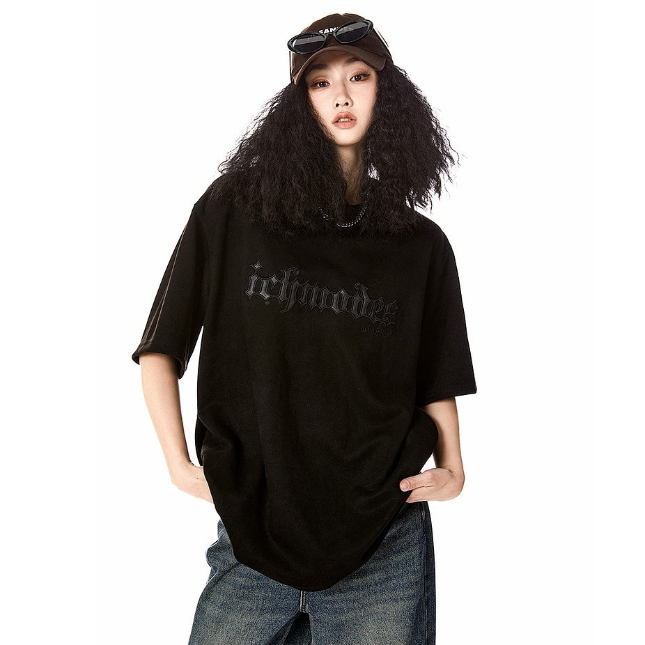 Patch Embroidery Logo Loose T-shirt MW9125