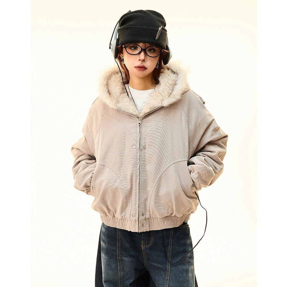 Fur Collar Warm Hooded Quilting Jacket MW9698