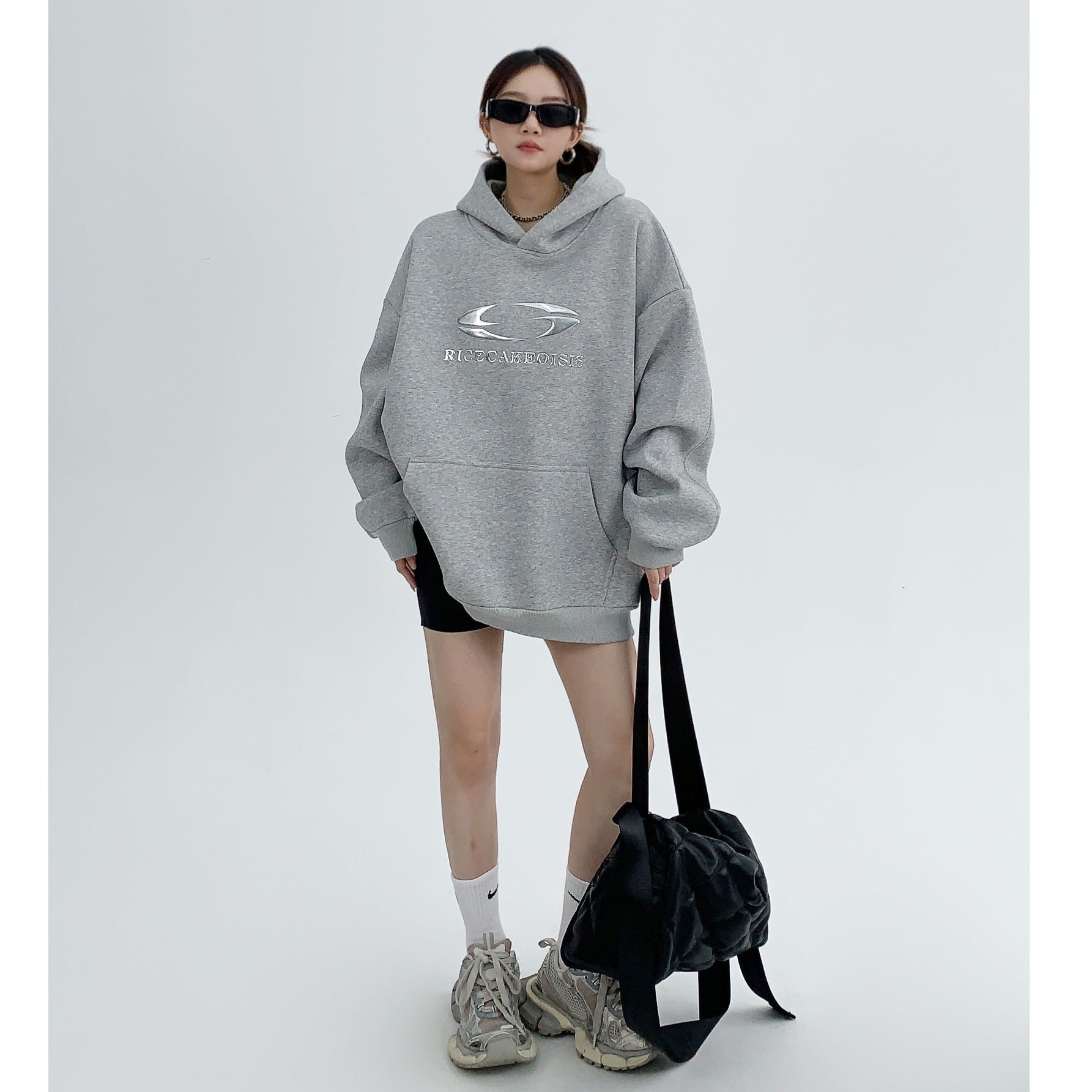 Oversize Metallic Logo Hoodie MW9516