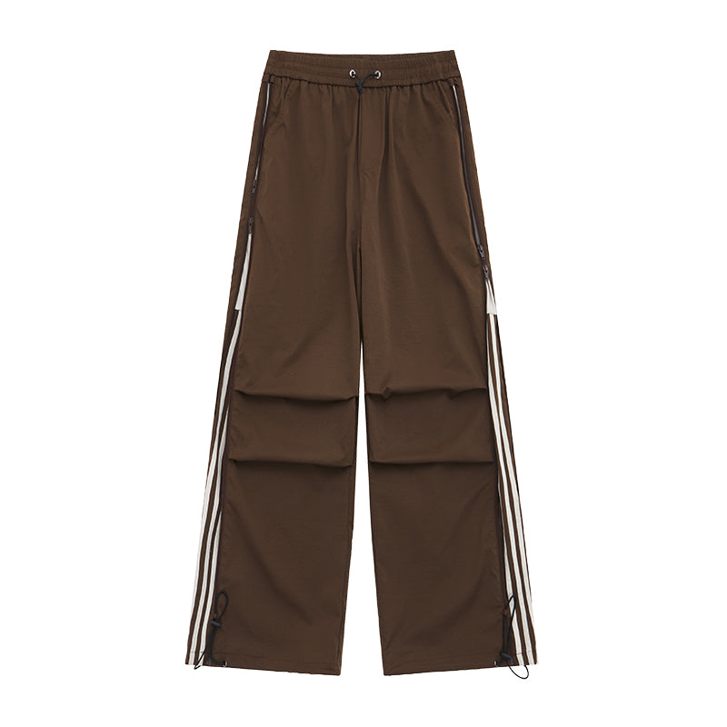 Side Zipper Line Design Parachute Pants MW10105