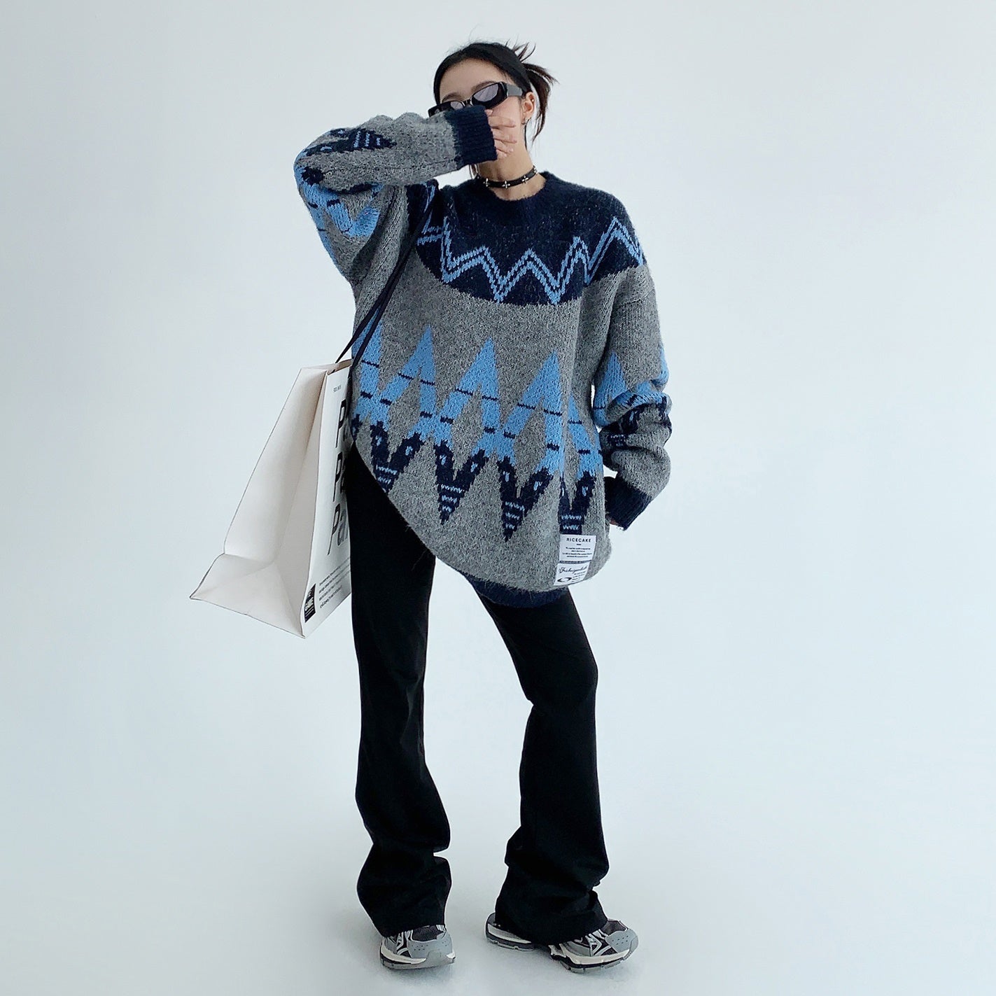 Retro Nordic Style Loose Crewneck Sweater MW9543