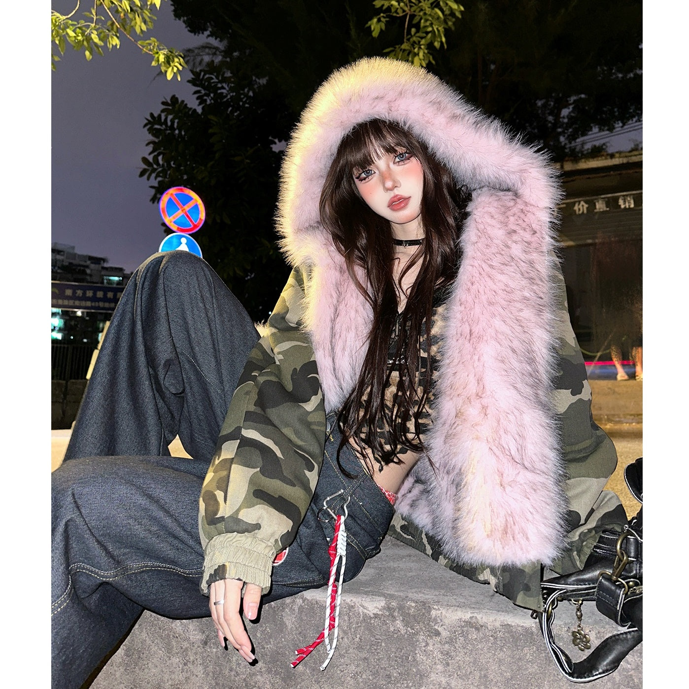 Reversible Hooded Fur Jacket KK2018