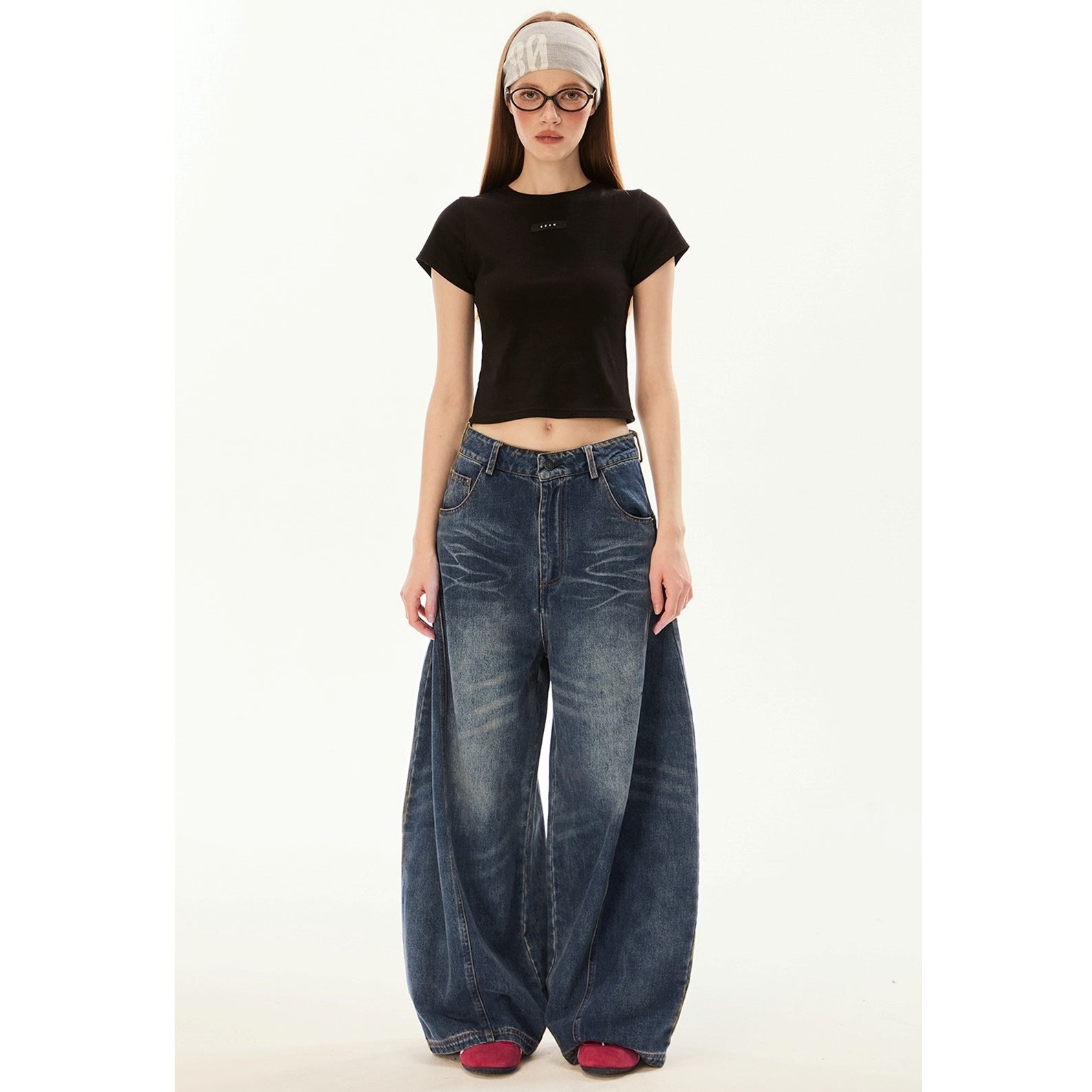 Vintage Style Loose Barrel-Leg Jeans EZ195