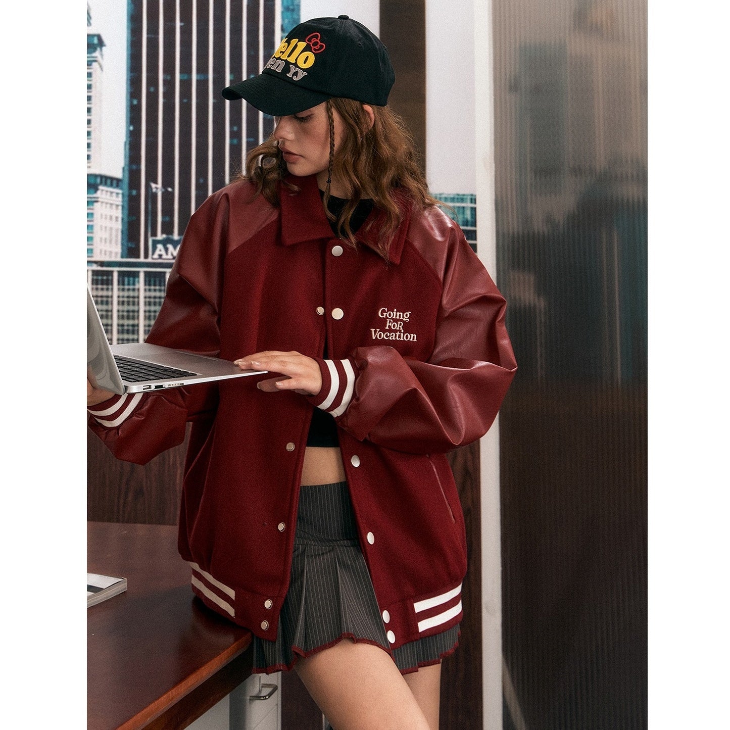 Baseball Style Retro PU Leather Jacket EZ166