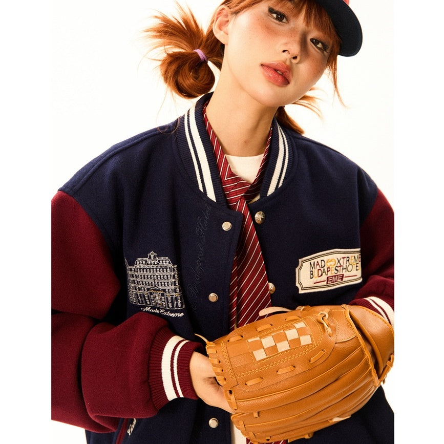 Contrasting Baseball Jacket MW9526