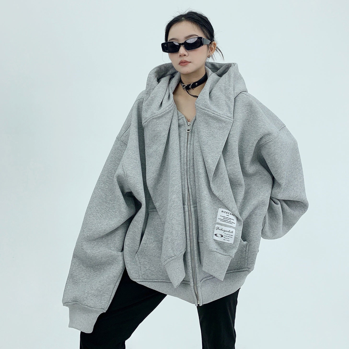 Fake Two Design OverSize Hooded Parka MW9546